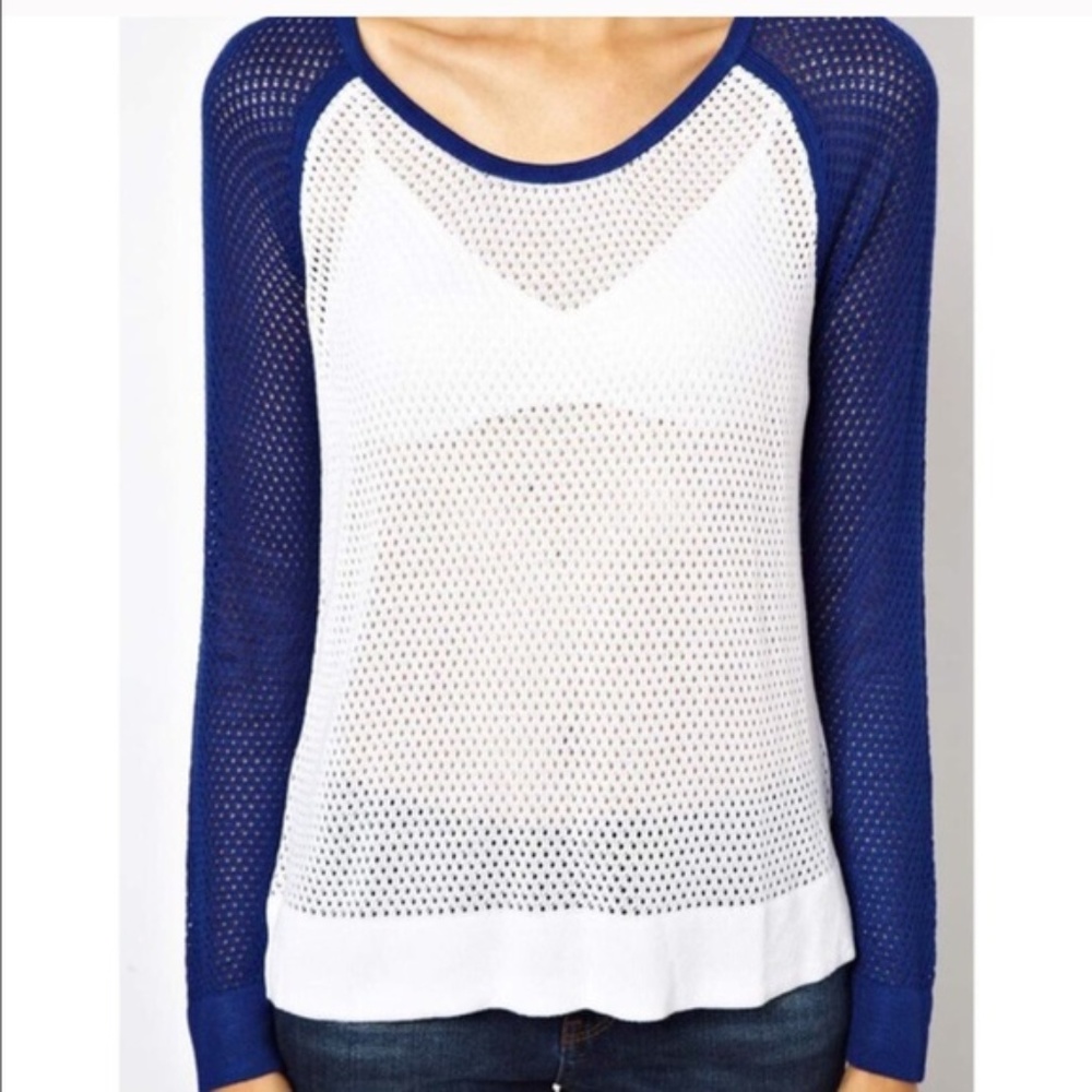 Rag & Bone Wringer Perforated Raglan Sweater E41 - image 1